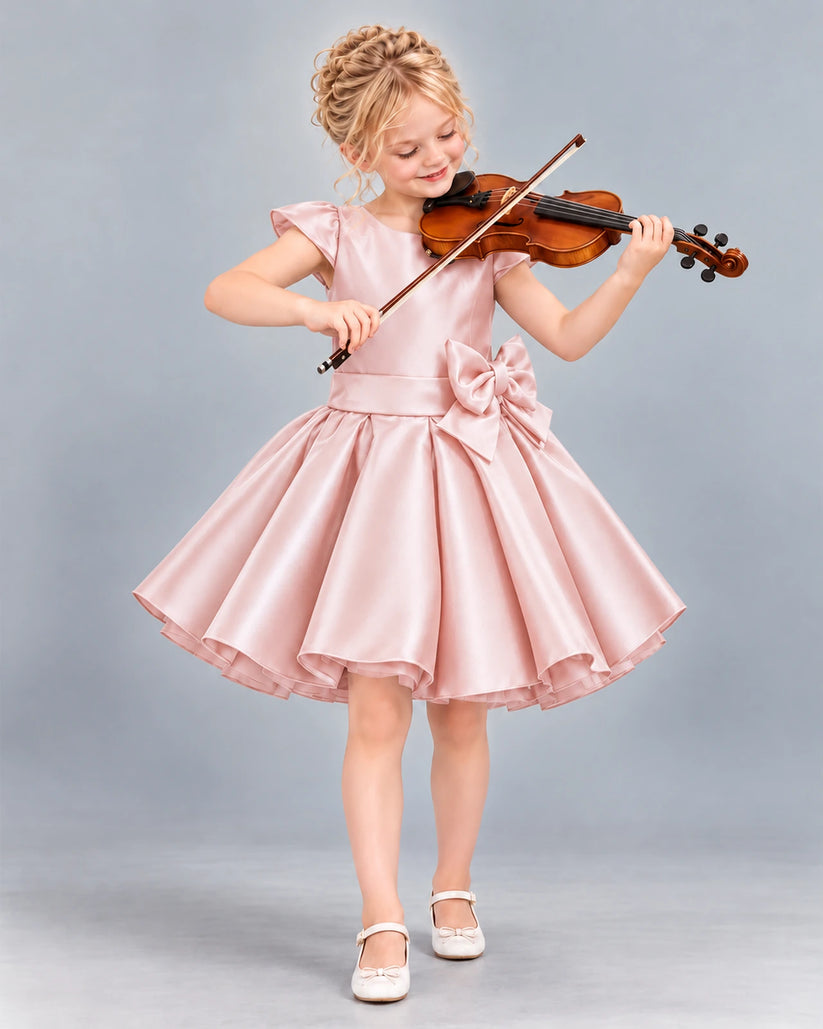 Blush Pink Ball Gown Girls Formal Dress Front