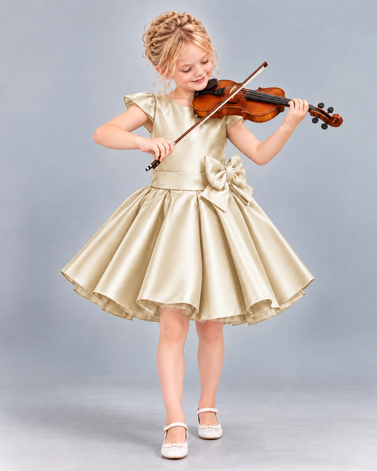 Champagne Ball Gown Girls Formal Dress Front