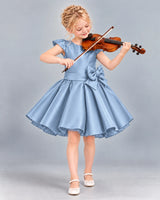 Dusty Blue Ball Gown Girls Formal Dress Front
