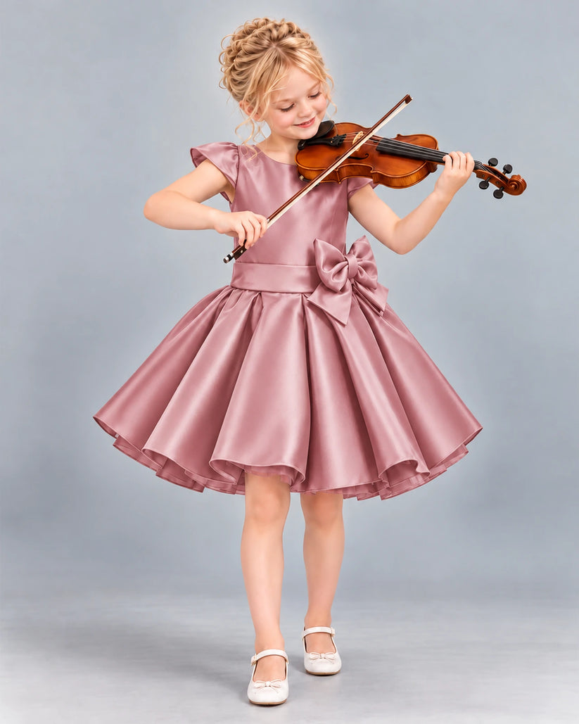Dusty Rose Ball Gown Girls Formal Dress Front