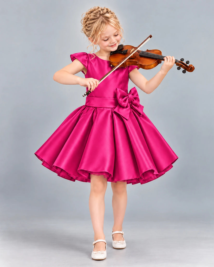 Hot Pink Ball Gown Girls Formal Dress Front