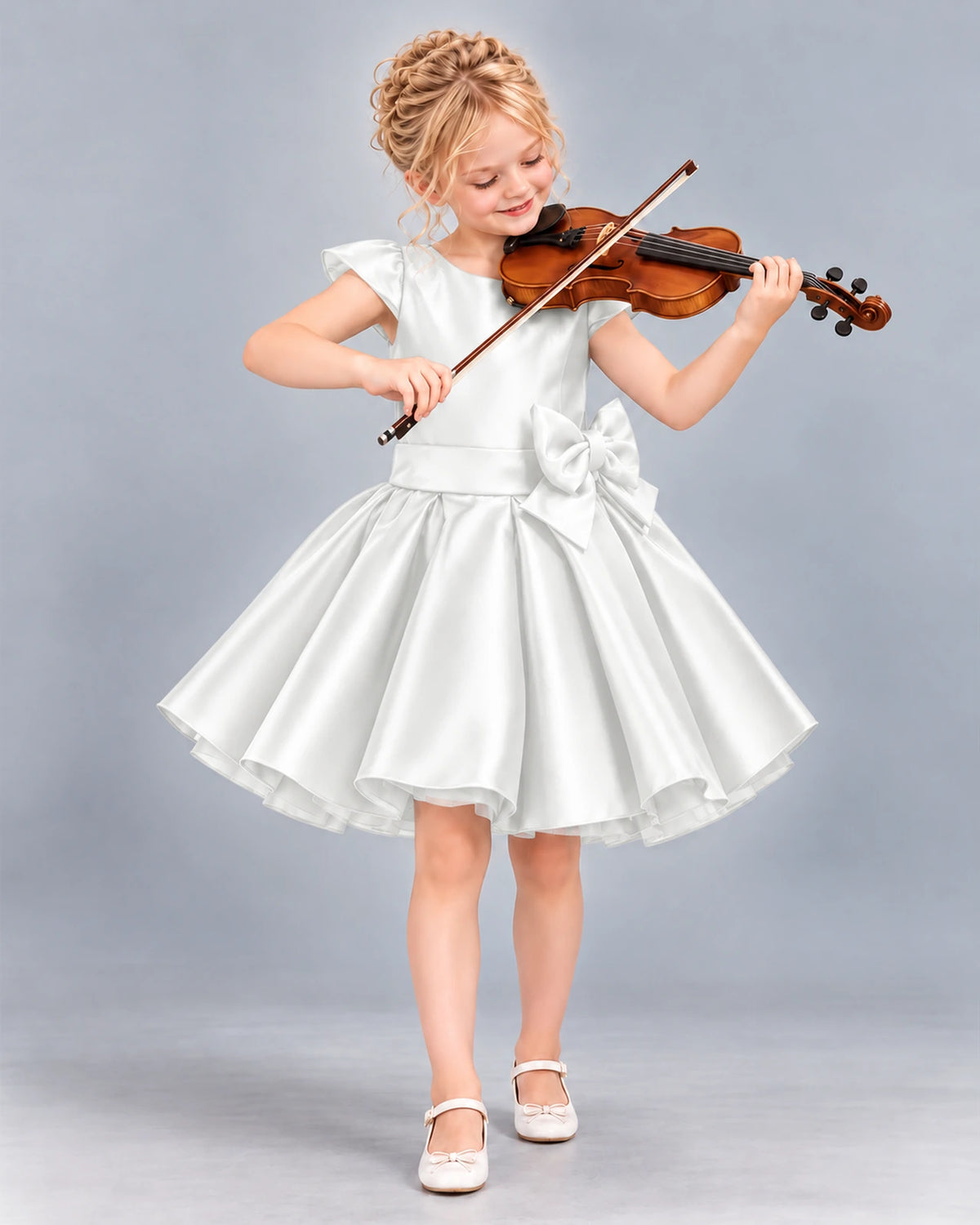Ivory Ball Gown Girls Formal Dress Front