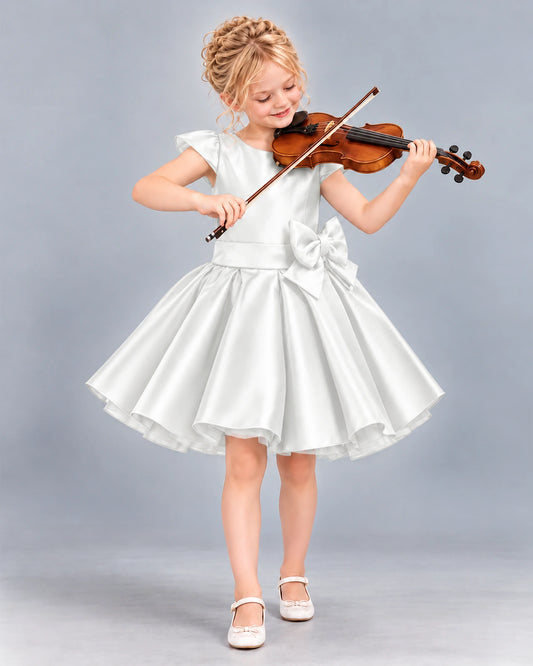 Ivory Ball Gown Girls Formal Dress Front