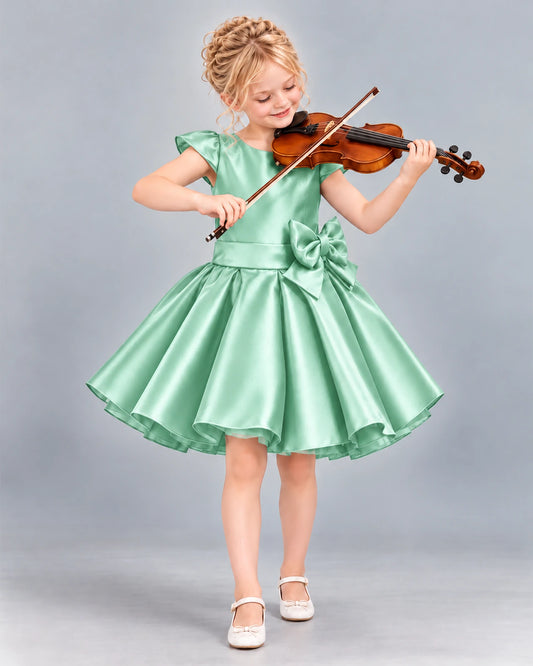 Mint Green Ball Gown Girls Formal Dress Front