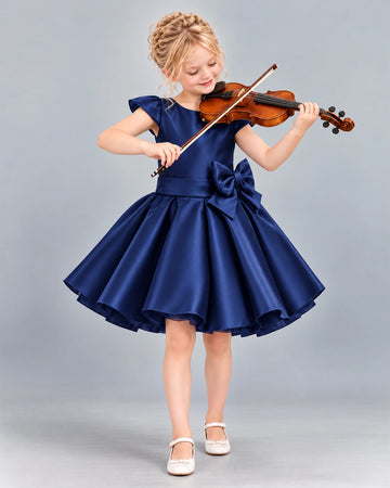 Dideyttawl Bow Detail Girls Formal Dress for Piano Recital