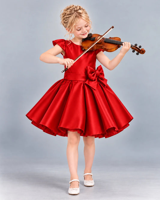 Red Ball Gown Girls Formal Dress Front