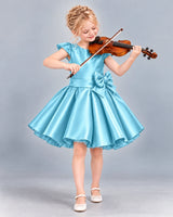 Sky Blue Ball Gown Girls Formal Dress Front