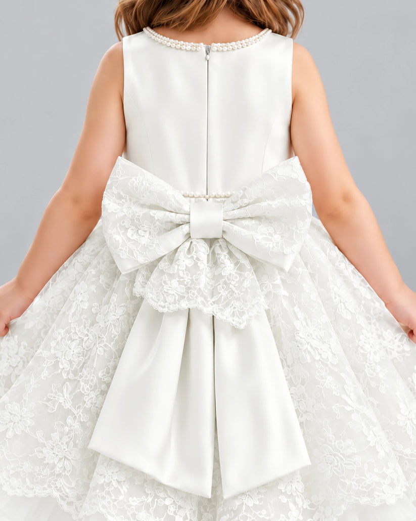 Ivory Ball Gown Flower Girl Dress Back_Detail [Shared]