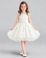 Ivory Ball Gown Flower Girl Dress Front