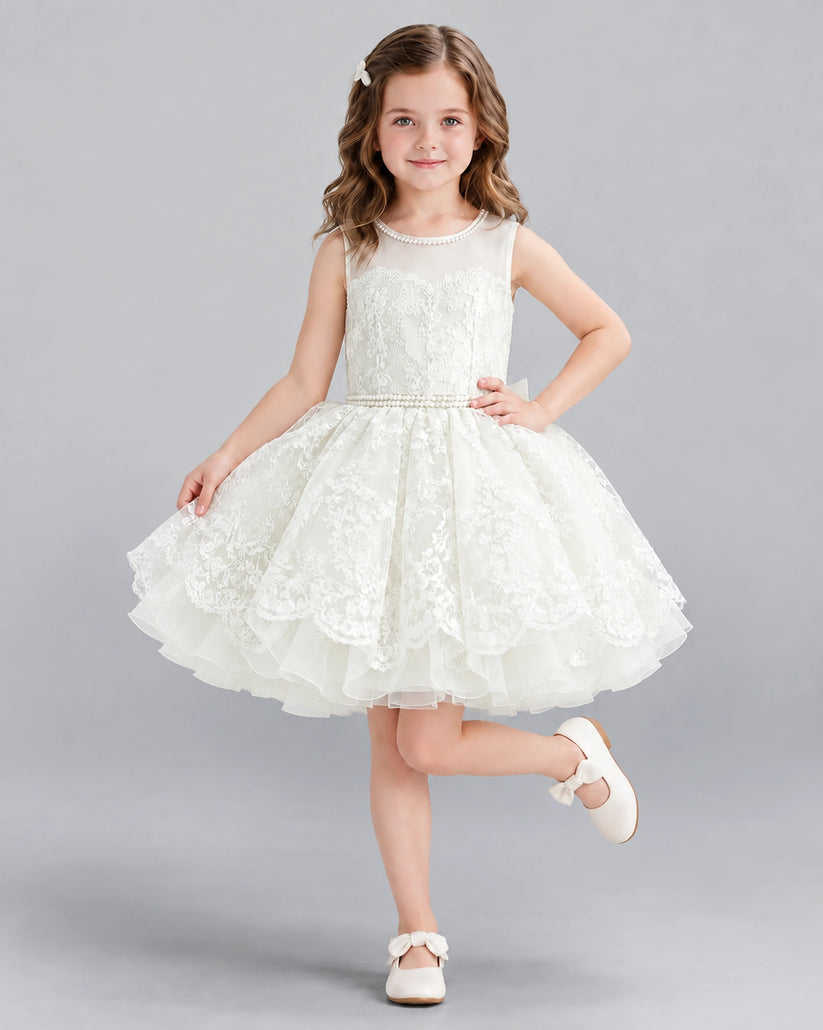 Ivory Ball Gown Flower Girl Dress Pose [Shared]