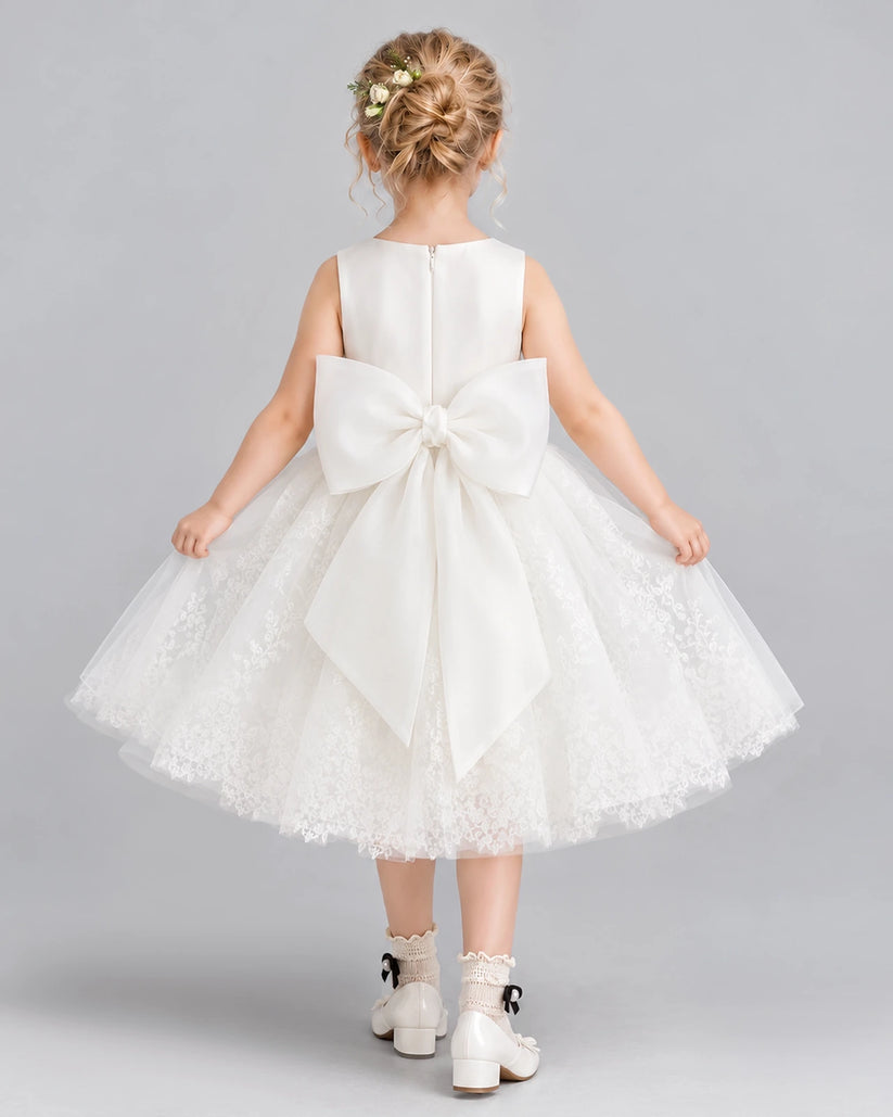 Ivory Ball Gown Flower Girl Dress Back [Shared]
