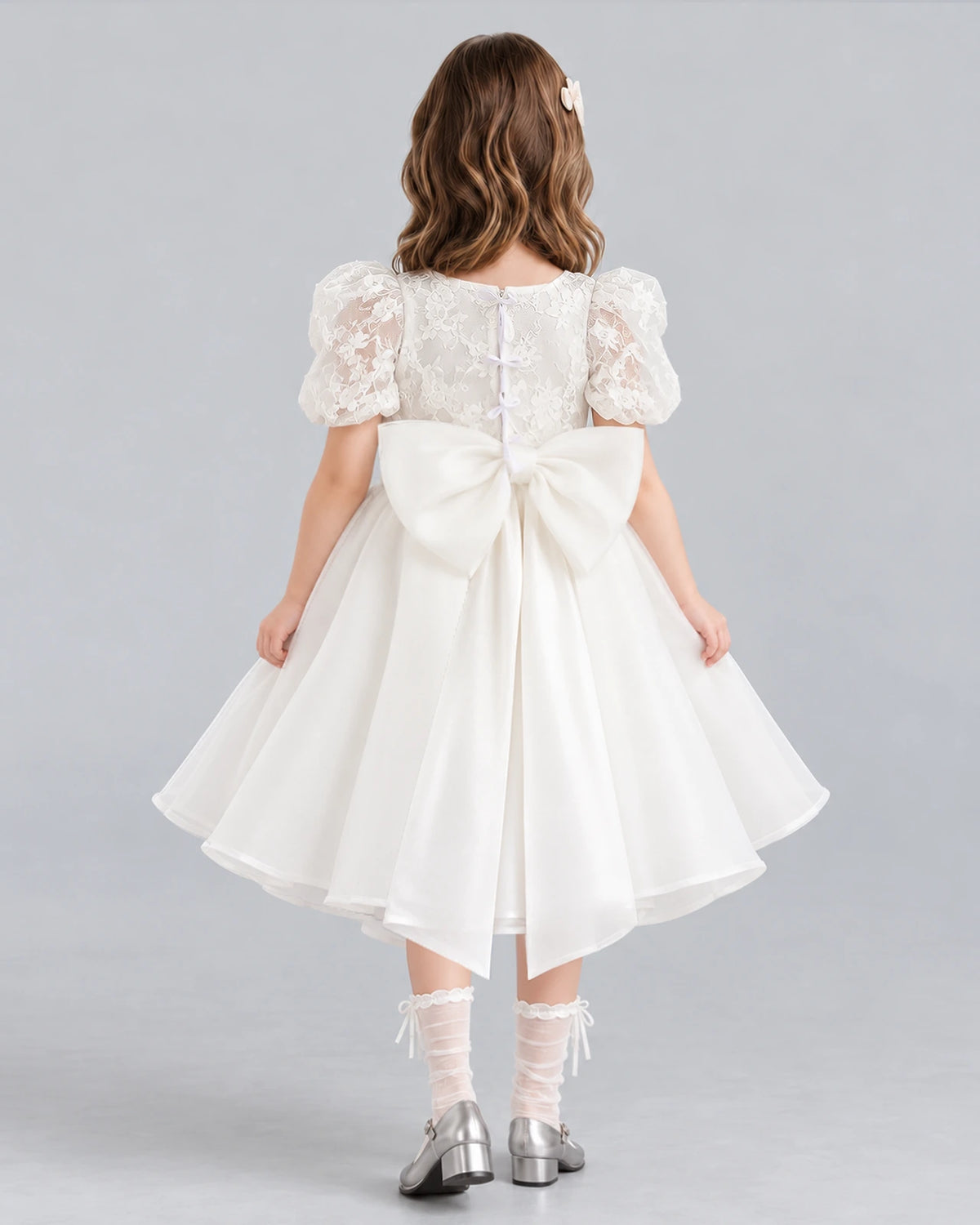 Ivory Ball Gown Flower Girl Dress Back [Shared]