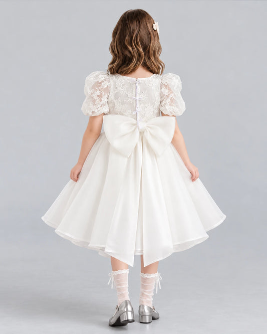 Ivory Ball Gown Flower Girl Dress Back [Shared]