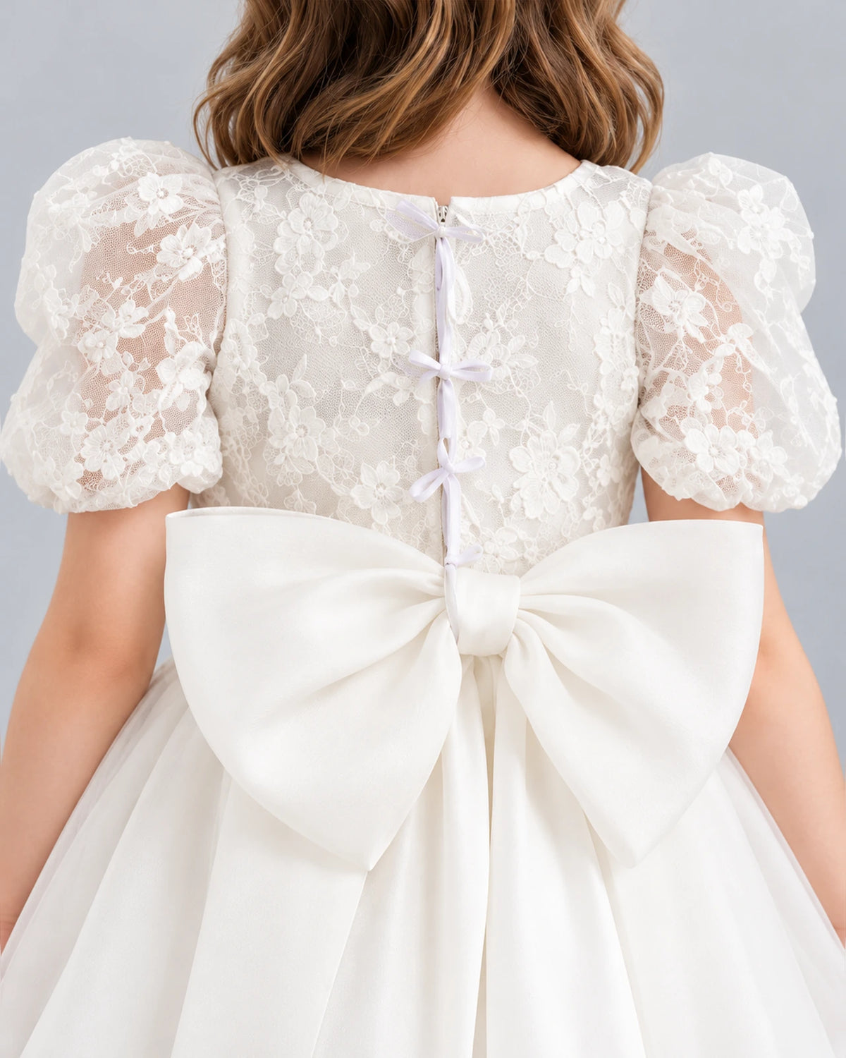Ivory Ball Gown Flower Girl Dress Back_Detail [Shared]
