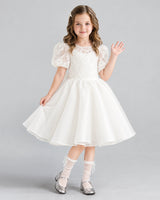 Ivory Ball Gown Flower Girl Dress Front