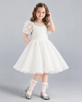 Ivory Ball Gown Flower Girl Dress Pose [Shared]