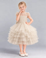 Champagne Ball Gown Flower Girl Dress Front