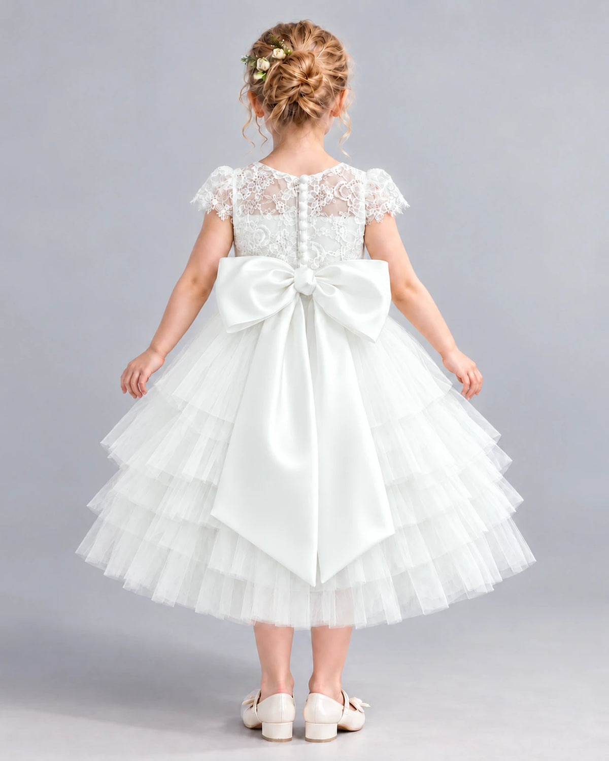 Ivory Ball Gown Flower Girl Dress Back [Shared]