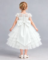 Ivory Ball Gown Flower Girl Dress Back [Shared]