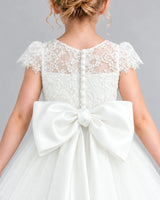 Ivory Ball Gown Flower Girl Dress Back_Detail [Shared]