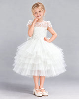 Ivory Ball Gown Flower Girl Dress Front