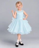 Baby Blue Ball Gown Girls Formal Dress Front