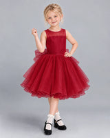 Burgundy Ball Gown Girls Formal Dress Front