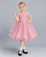 Dusty Rose Ball Gown Girls Formal Dress Front