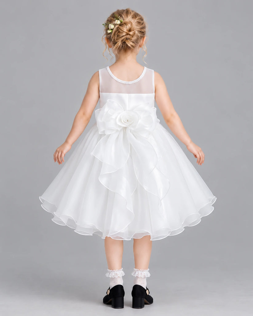 Ivory Ball Gown Girls Formal Dress Back [Shared]