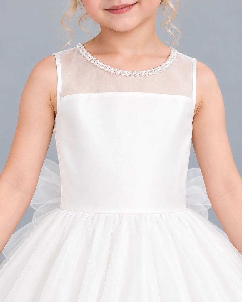 Ivory Ball Gown Girls Formal Dress Detail [Shared]