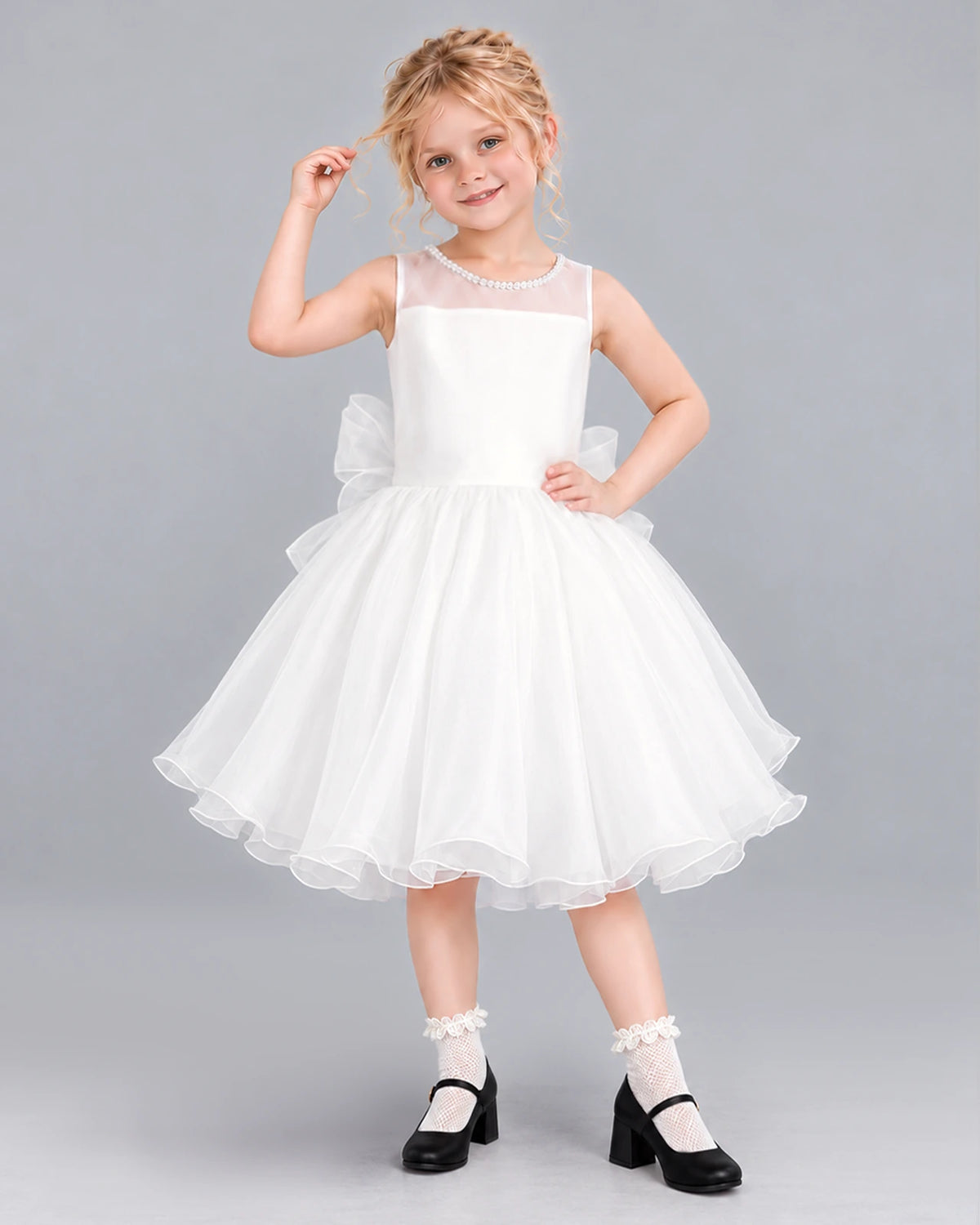 Ivory Ball Gown Girls Formal Dress Pose [Shared]