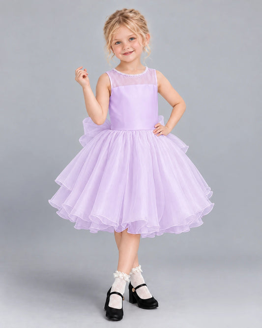 Lilac Ball Gown Girls Formal Dress Front