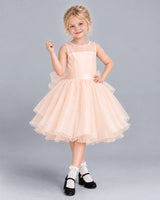 Peach Ball Gown Girls Formal Dress Front