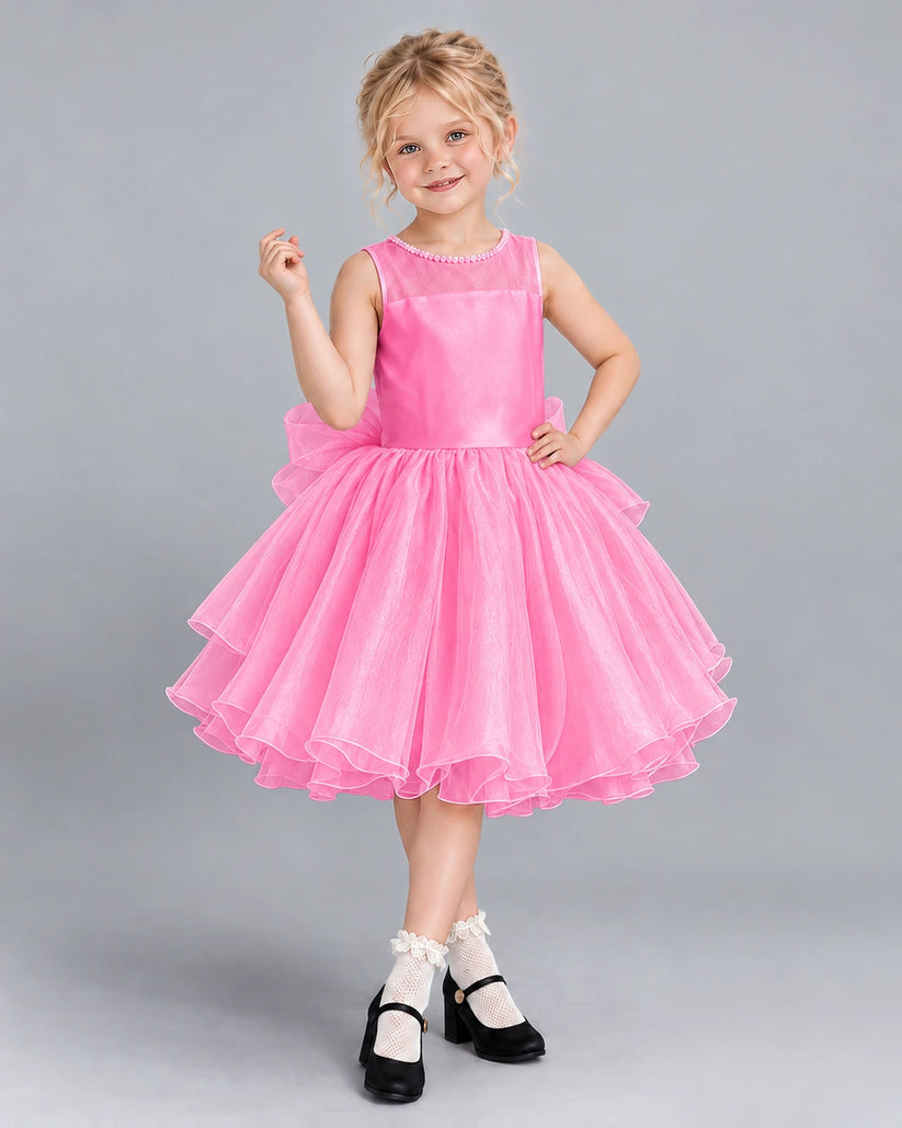 Pink Ball Gown Girls Formal Dress Front