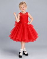 Red Ball Gown Girls Formal Dress Front