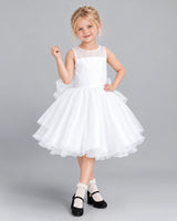 White Ball Gown Girls Formal Dress Front