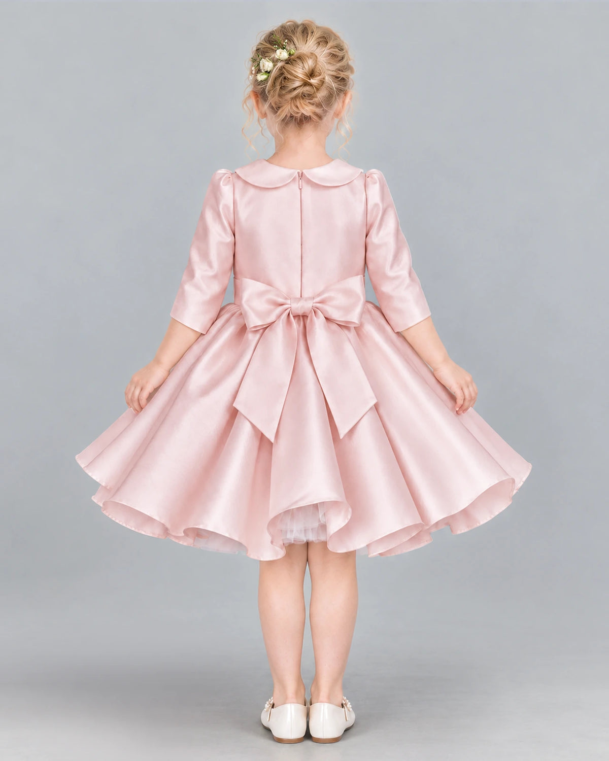 Blush Pink A-line Girls Formal Dress Back [Shared]