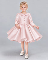 Blush Pink A-line Girls Formal Dress Front