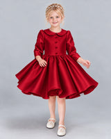 Burgundy A-line Girls Formal Dress Front