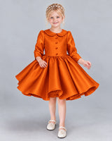 Burnt Orange A-line Girls Formal Dress Front