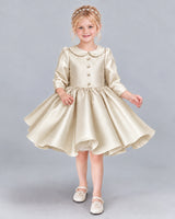 Champagne A-line Girls Formal Dress Front