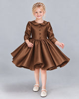 Chocolate A-line Girls Formal Dress Front