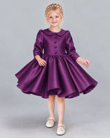 Grape A-line Girls Formal Dress Front