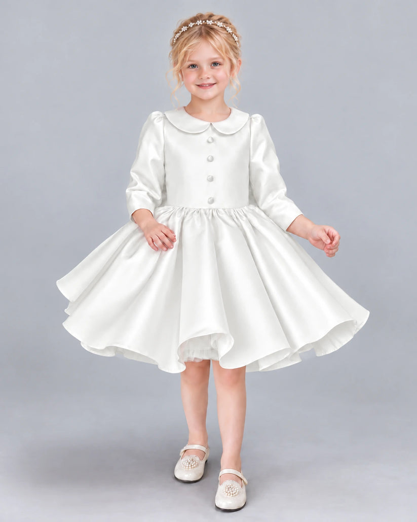 Ivory A-line Girls Formal Dress Front