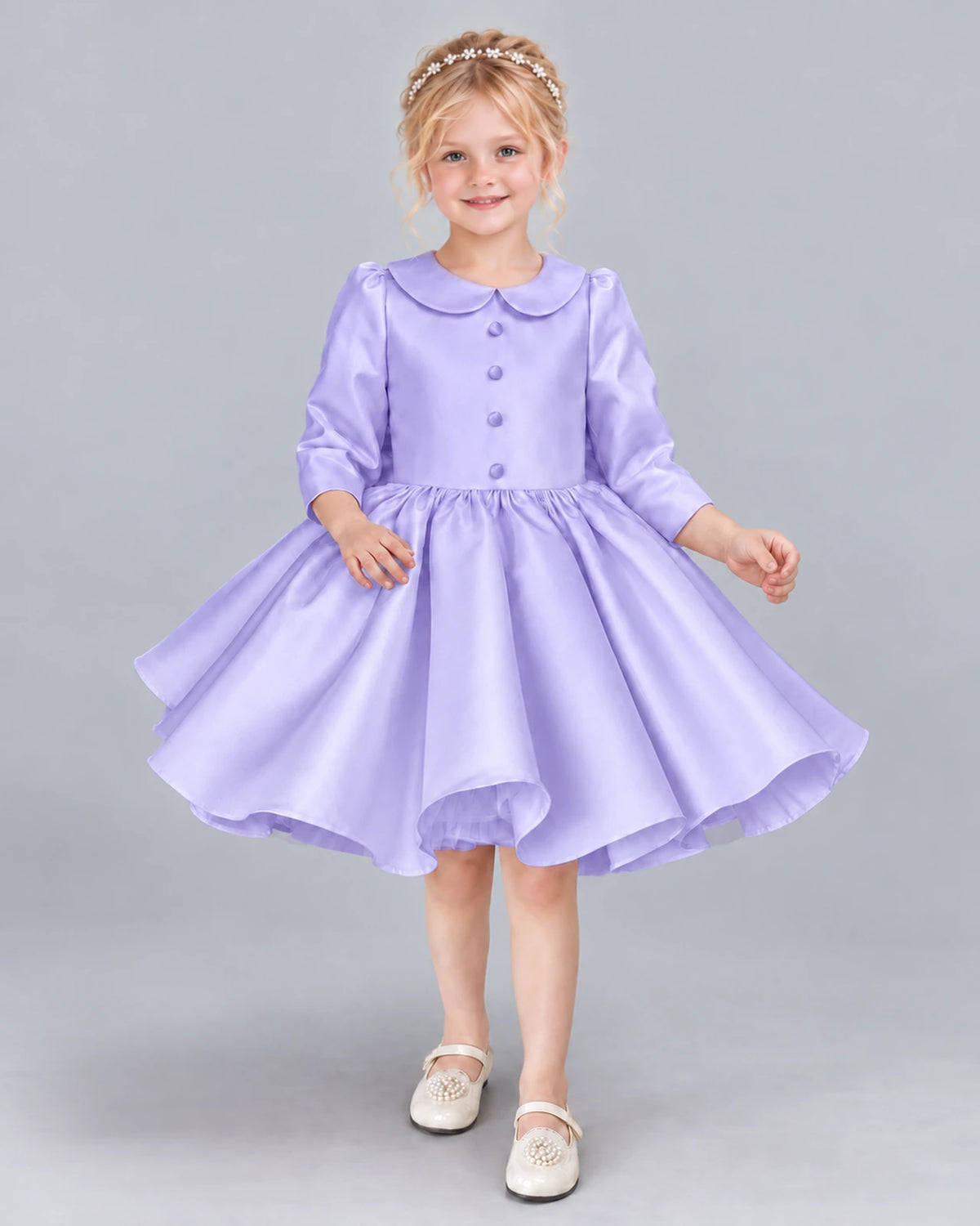 Lavender A-line Girls Formal Dress Front
