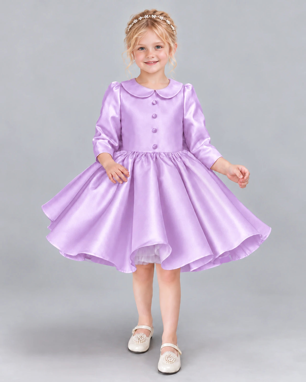 Lilac A-line Girls Formal Dress Front