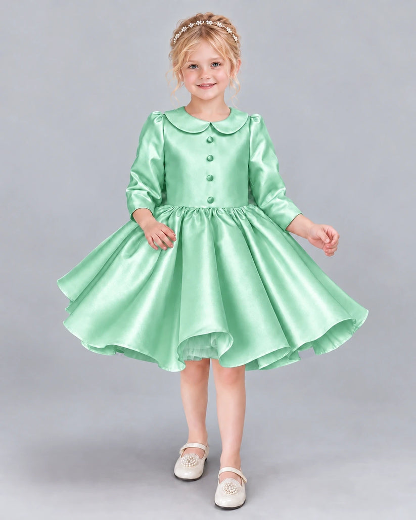 Mint Green A-line Girls Formal Dress Front