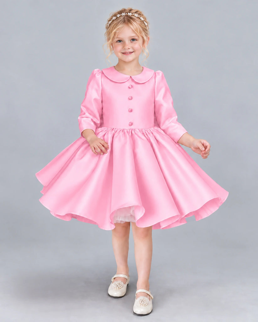 Pink A-line Girls Formal Dress Front