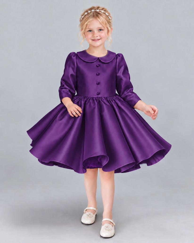 Purple A-line Girls Formal Dress Front