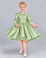 Sage Green A-line Girls Formal Dress Front